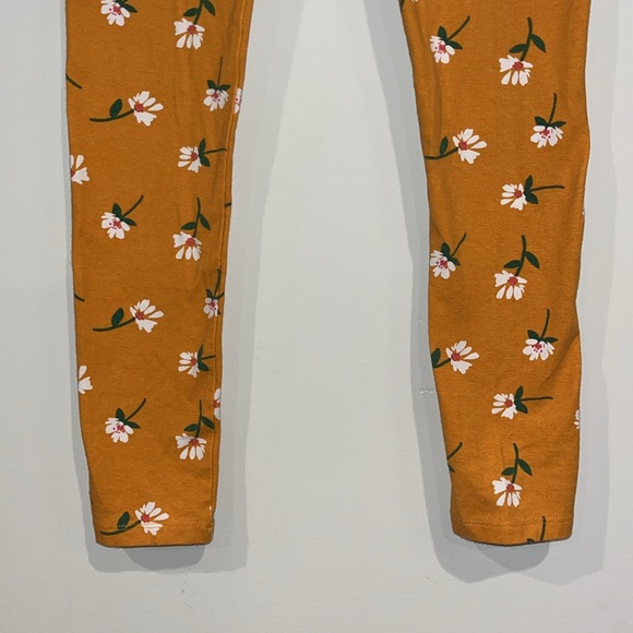 CREWCUTS Youth Girls 14 Floral Pull On Leggings Cotton Orange White EUC - Picture 4 of 8